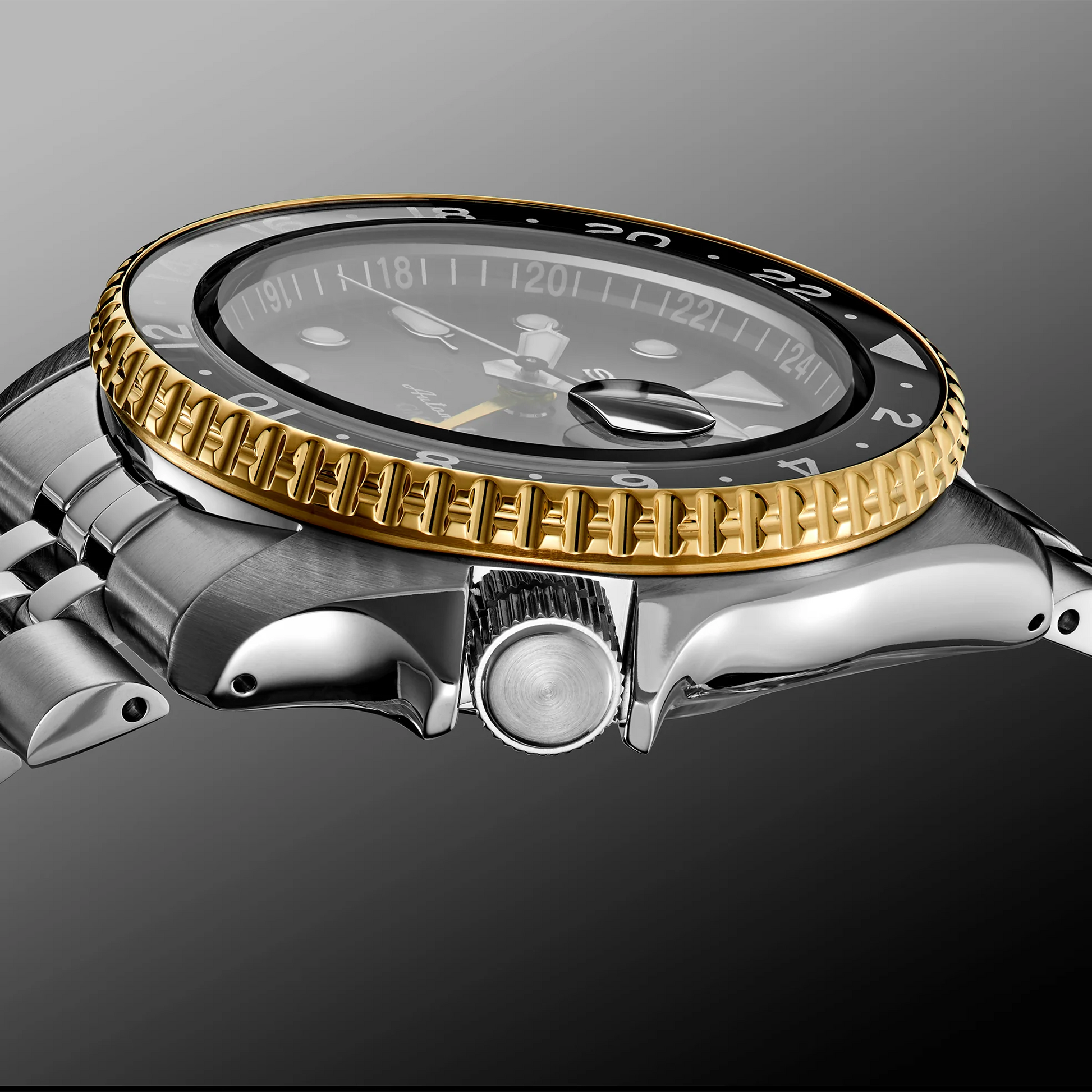 Seiko 5 Sports SSK021 Automatico GMT 42,5mm quadrante charcoal grigio cassa acciaio bicolore calibro 4R34 bracciale acciaio