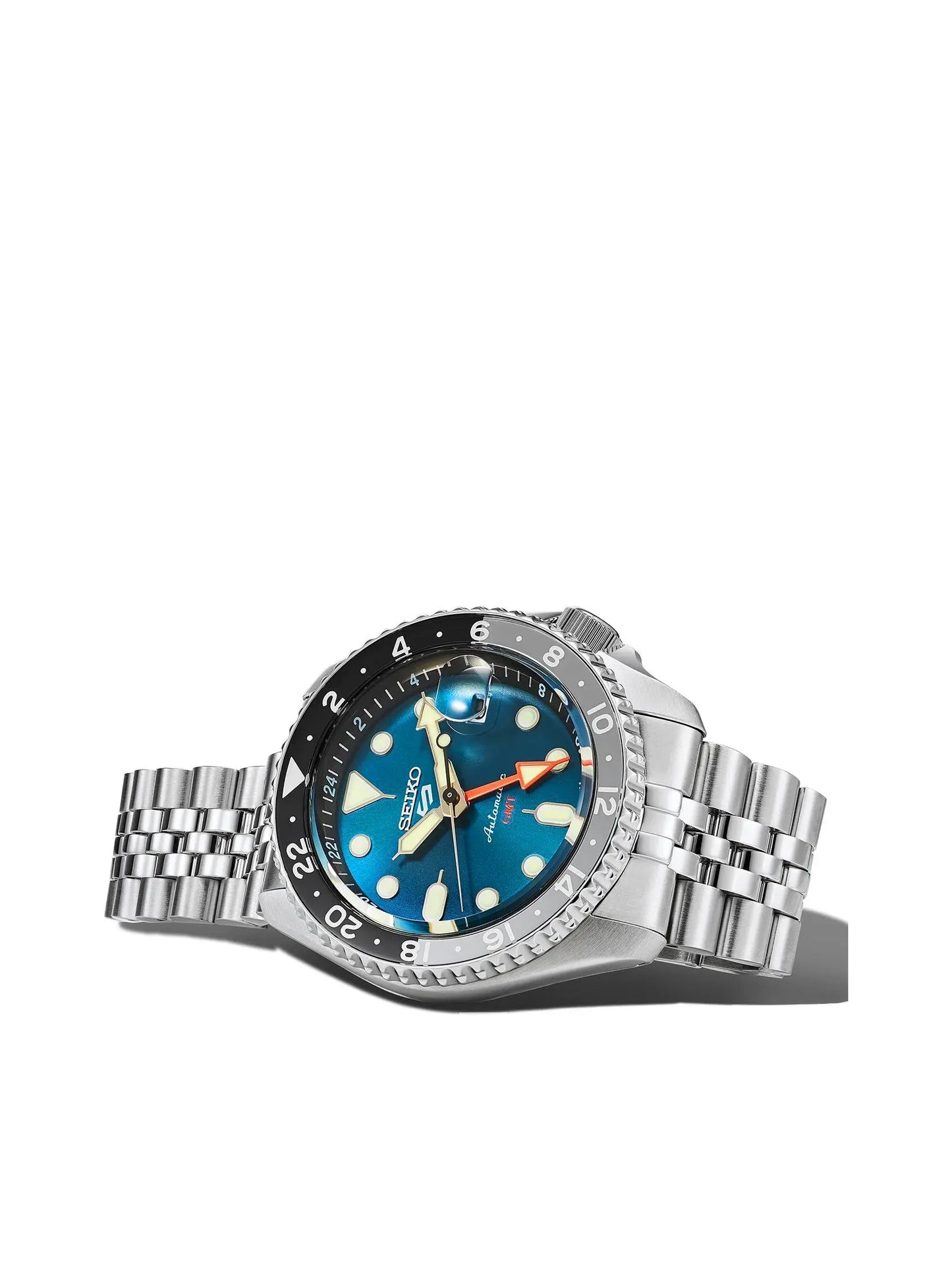 Seiko 5 Sports SSK045K1 GMT automatico sunray blue 42,5 mm acciaio inox calibro 4R34