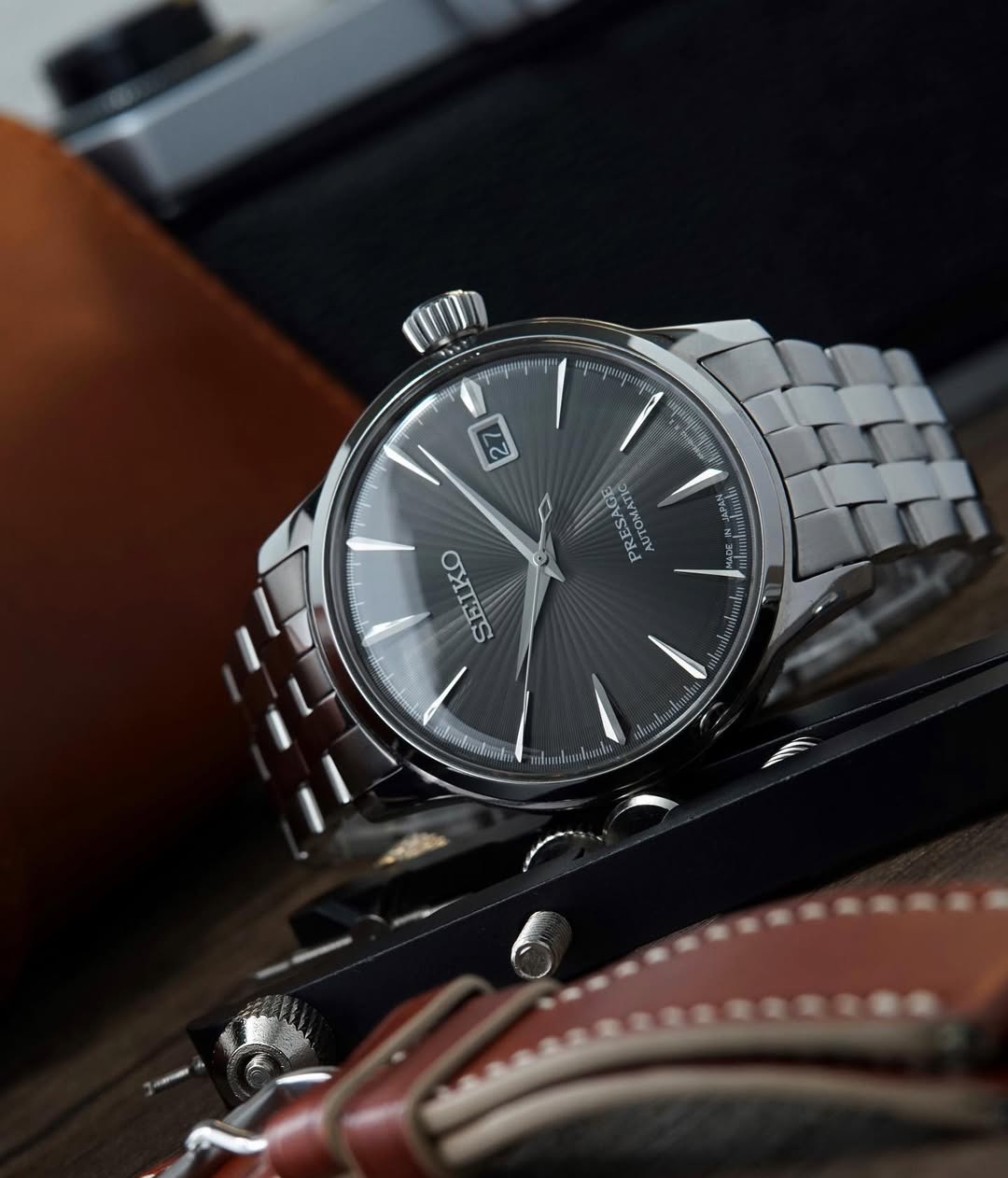Seiko Presage SRPE17J1 automatico quadrante nero 40.5mm acciaio Hardlex fondello a vista