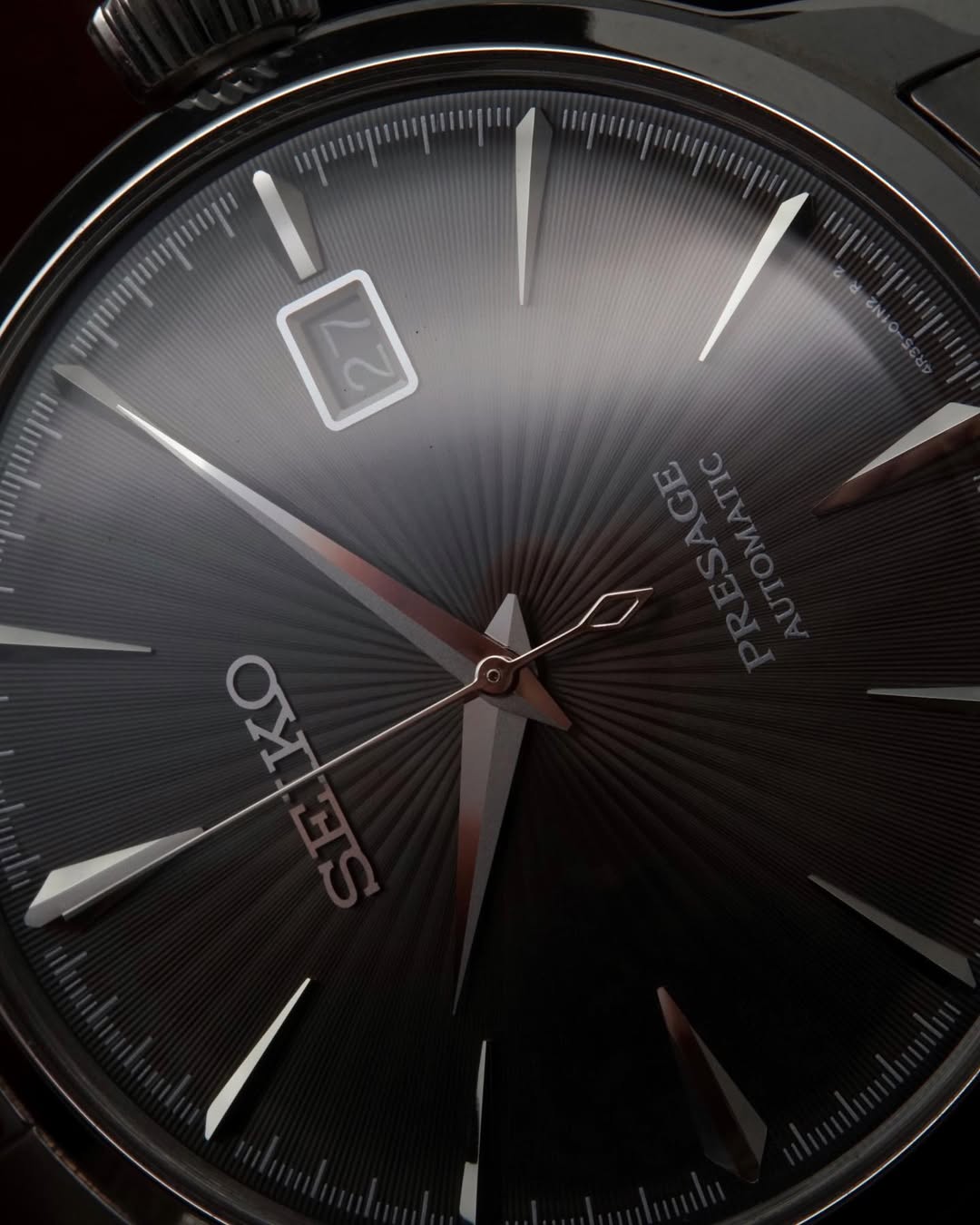 Seiko Presage SRPE17J1 automatico quadrante nero 40.5mm acciaio Hardlex fondello a vista