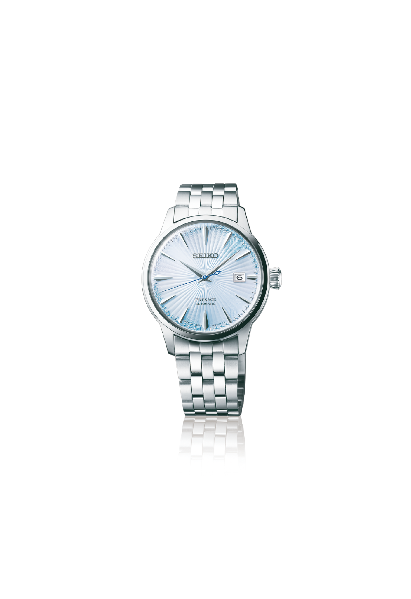 Seiko Presage SRPE19J1 automatico quadrante azzurro 40.5mm acciaio Hardlex fondello a vista