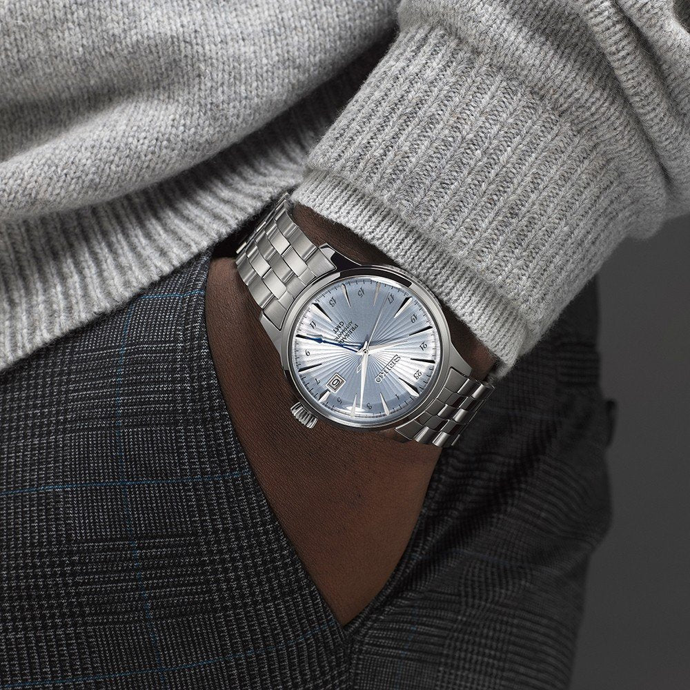 Seiko Presage SRPE19J1 automatico quadrante azzurro 40.5mm acciaio Hardlex fondello a vista