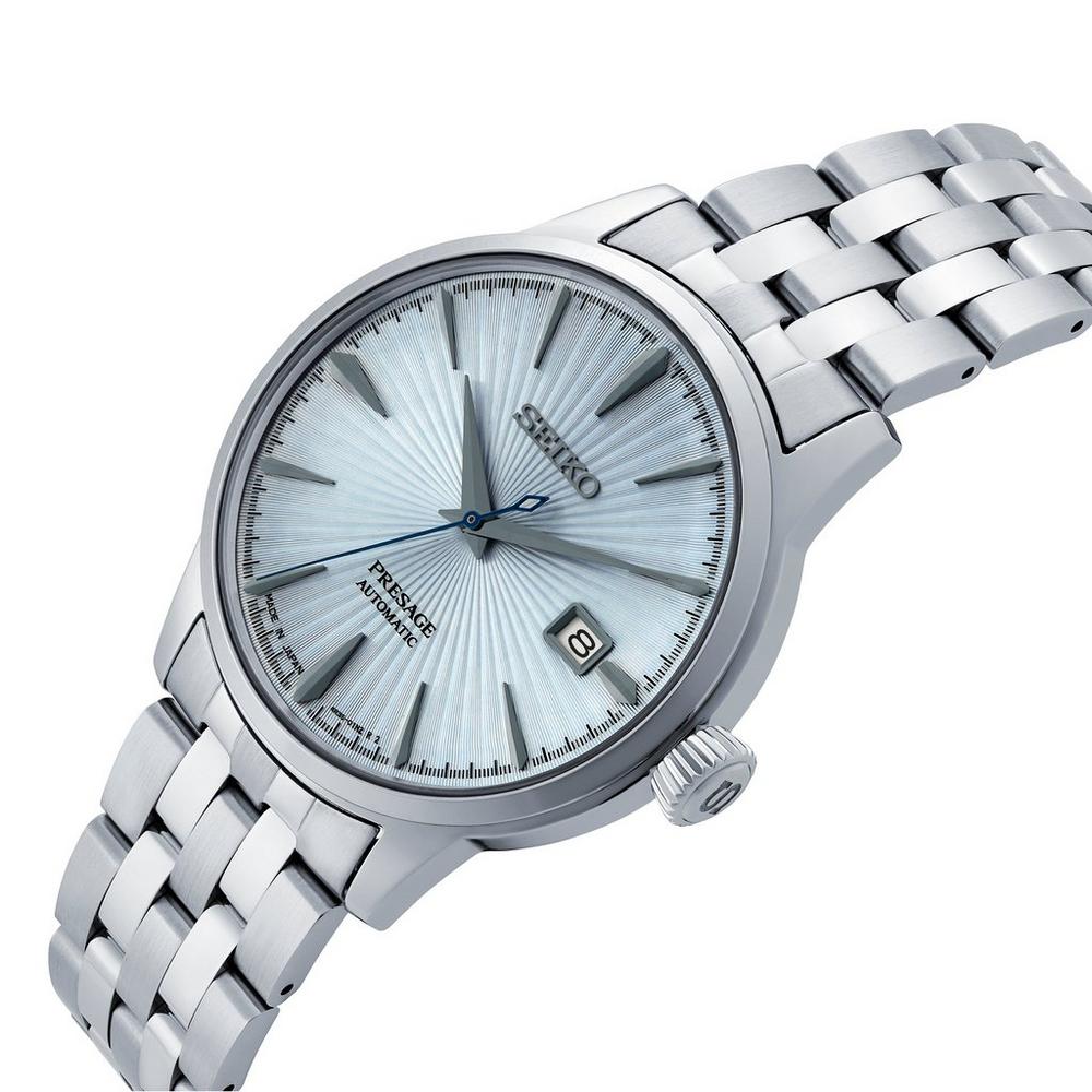 Seiko Presage SRPE19J1 automatico quadrante azzurro 40.5mm acciaio Hardlex fondello a vista