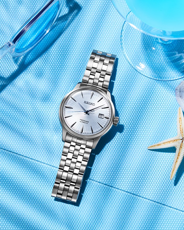 Seiko Presage SRPE19J1 automatico quadrante azzurro 40.5mm acciaio Hardlex fondello a vista