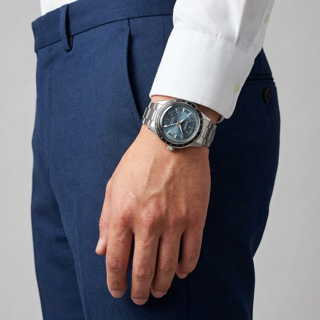 Seiko Presage Style 60’s SSK009J1 – Automatico GMT – Quadrante blu petrolio – 40,8 mm – Cassa acciaio – Bracciale acciaio – Funzione GMT – Orologio vintage moderno