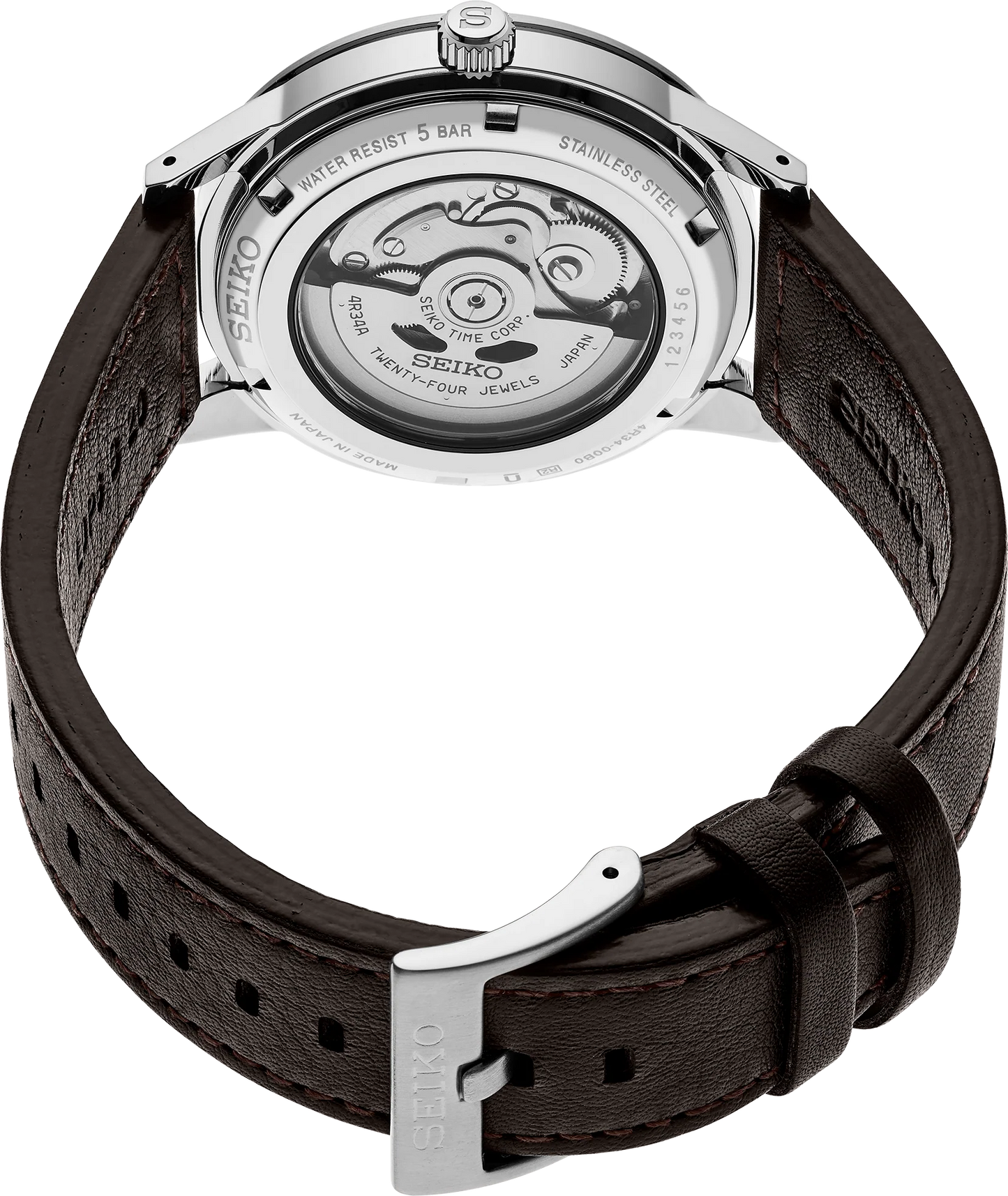 Seiko Presage Style 60’s SSK013J1 – Automatico GMT – Quadrante fumé grigio – Cassa acciaio 40,8 mm – Cinturino pelle marrone – Vintage elegante