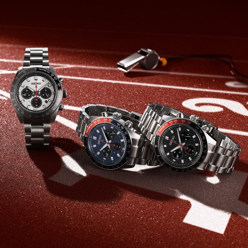 Seiko Prospex Speedtimer Solar Chronograph SSC915P1 – Orologio quarzo solare nero e rosso 41,4mm acciaio con vetro zaffiro