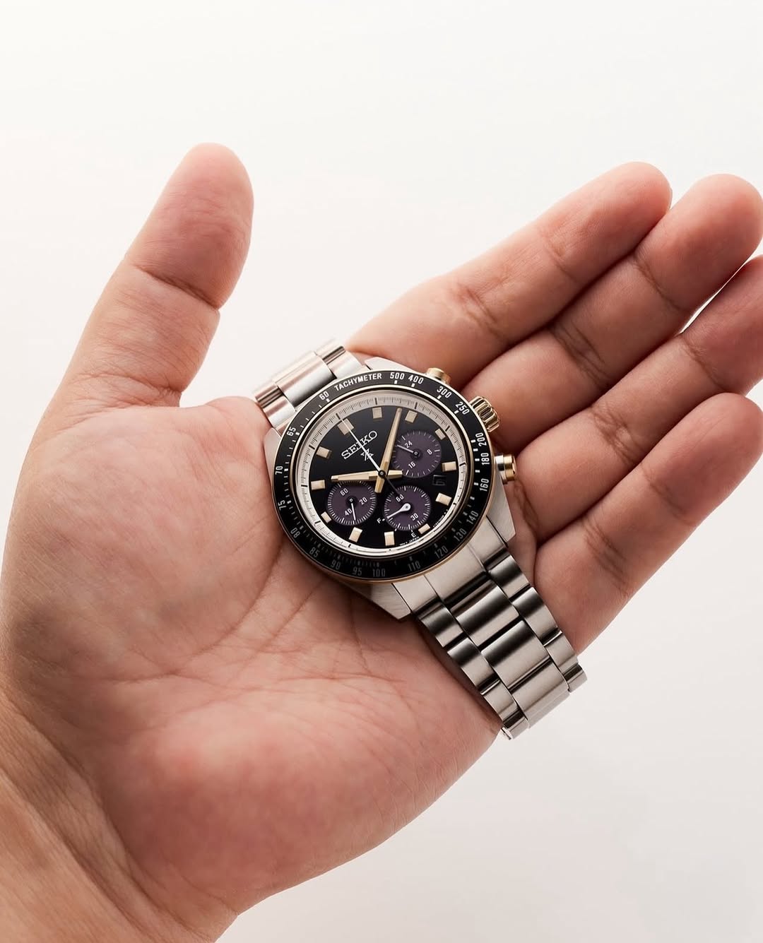 Seiko Prospex Speedtimer Solar Chronograph SSC941P1 – Orologio quarzo solare nero e oro 41,4mm acciaio con vetro zaffiro
