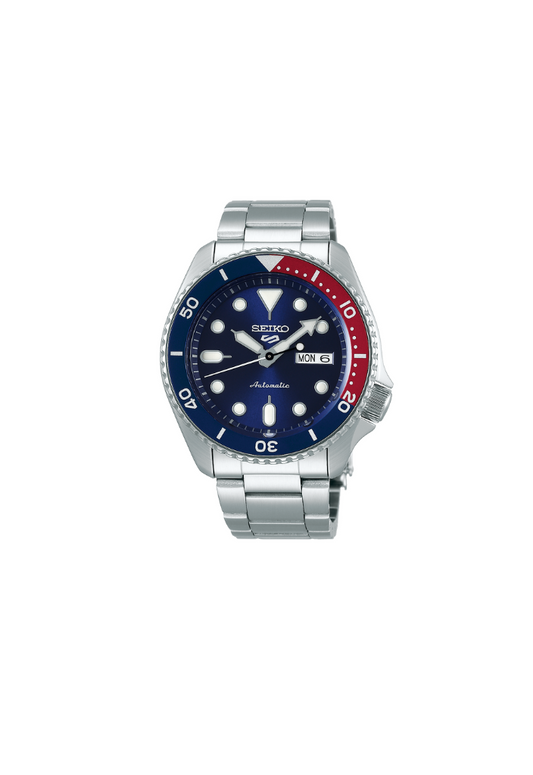 Seiko 5 Sports SRPD53K1 – Automatico, quadrante blu, lunetta Pepsi, cassa 42,5mm in acciaio, movimento 4R36


