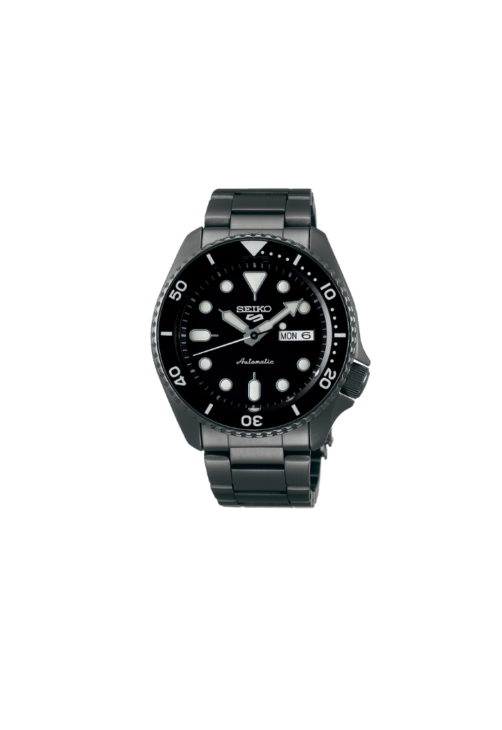 Seiko 5 Sports SRPD65K1 – Automatico, quadrante nero, cassa nera PVD 42,5mm, lunetta nera, movimento 4R36