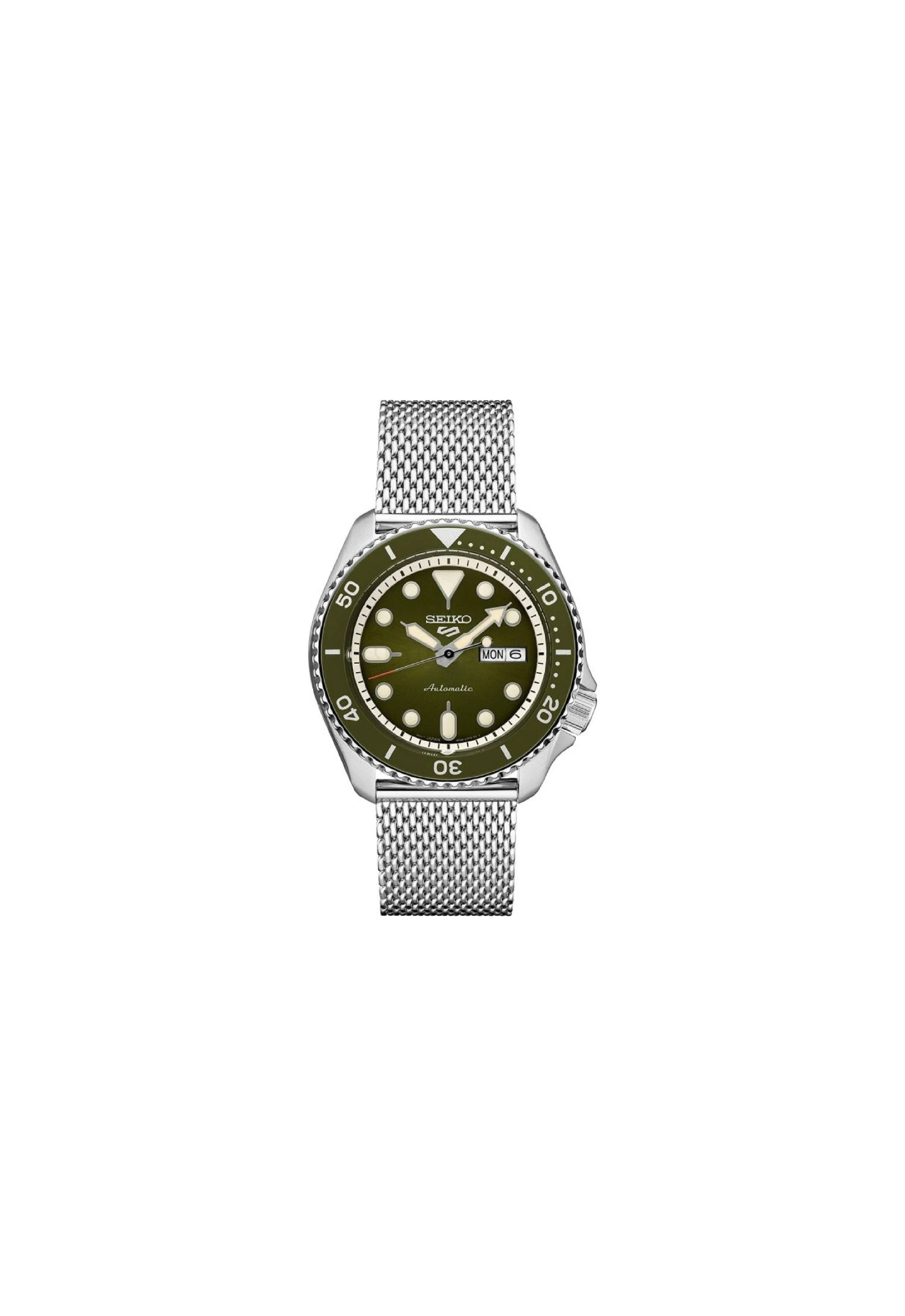 Seiko SRPD75K1 orologio automatico 42,5mm quadrante verde acciaio mesh Seiko 5 Sports Cod SRPD75K1