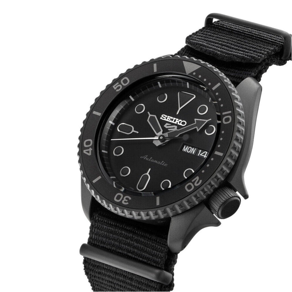 Seiko SRPD79K1 automatico nero hard coating 42,5mm quadrante nero calibro 4R36 nylon