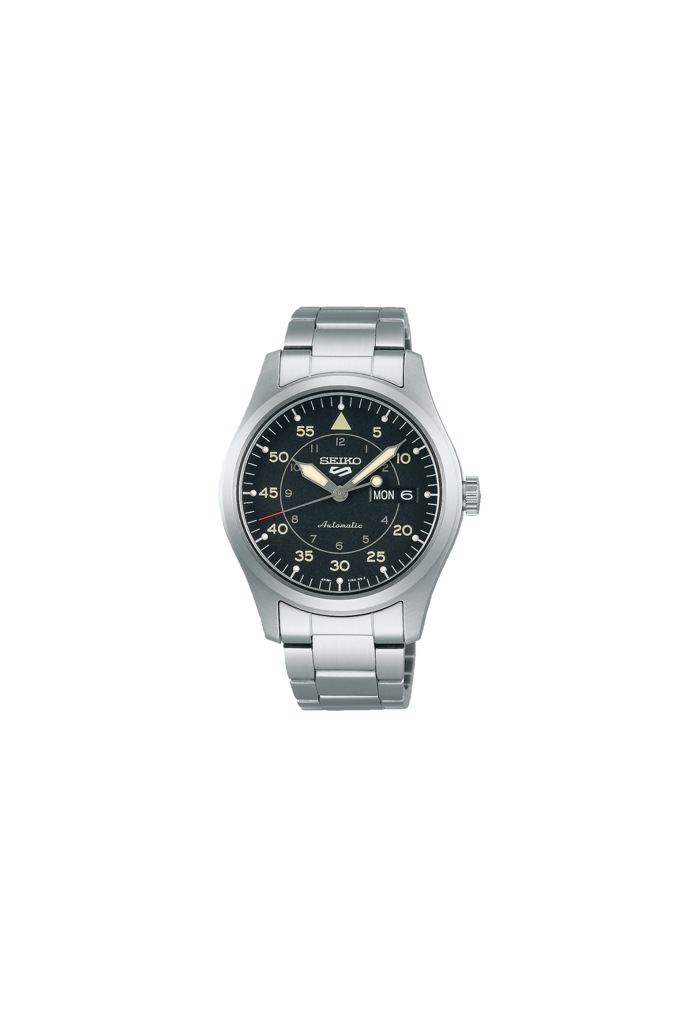 Seiko SRPH27K1 automatico quadrante nero 39.4 mm acciaio stile pilot field movimento 4R36 uomo