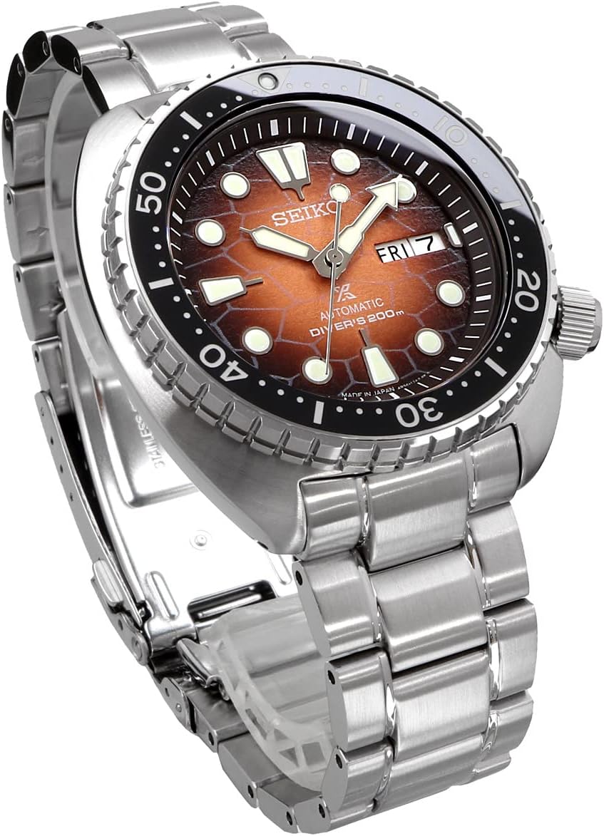 Seiko SRPH55 Prospex Turtle automatico 45 mm con cassa in acciaio inossidabile e vetro zaffiro.