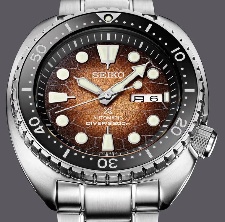 Seiko SRPH55 Prospex Turtle automatico 45 mm con cassa in acciaio inossidabile e vetro zaffiro.