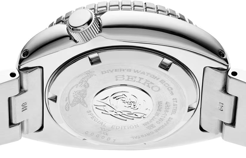 Seiko SRPH55 Prospex Turtle automatico 45 mm con cassa in acciaio inossidabile e vetro zaffiro.