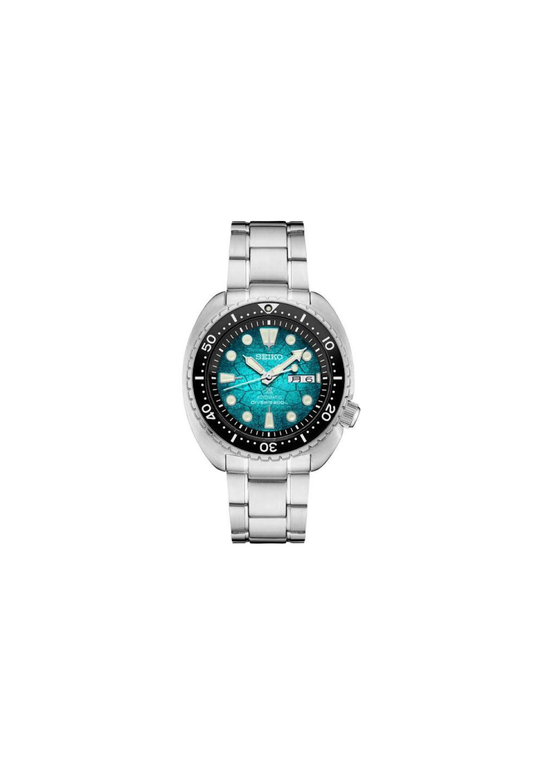Seiko SRPH57 Prospex King Turtle U.S. Special Edition automatico 45 mm con quadrante verde turchese, lunetta in ceramica nera e bracciale in acciaio.