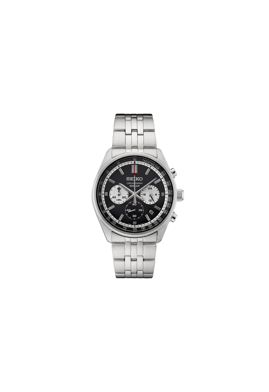 Seiko SSB429P1 cronografo quarzo nero acciaio uomo 41,5 mm con quadrante racing