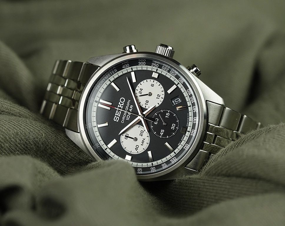 Seiko SSB429P1 cronografo quarzo nero acciaio uomo 41,5 mm con quadrante racing