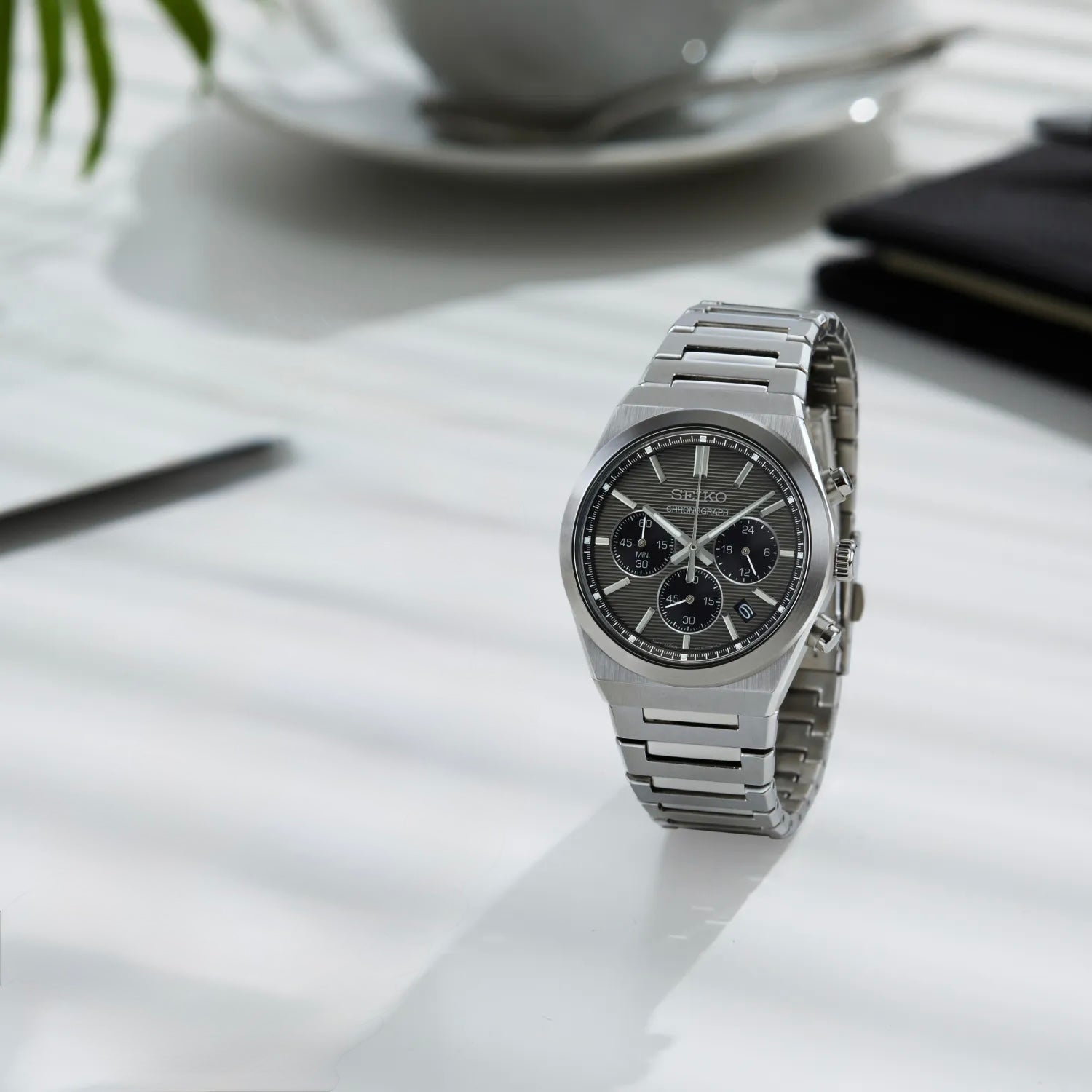 Seiko SSB455P1 cronografo quarzo acciaio quadrante nero 40mm vetro zaffiro cod. SSB455P1