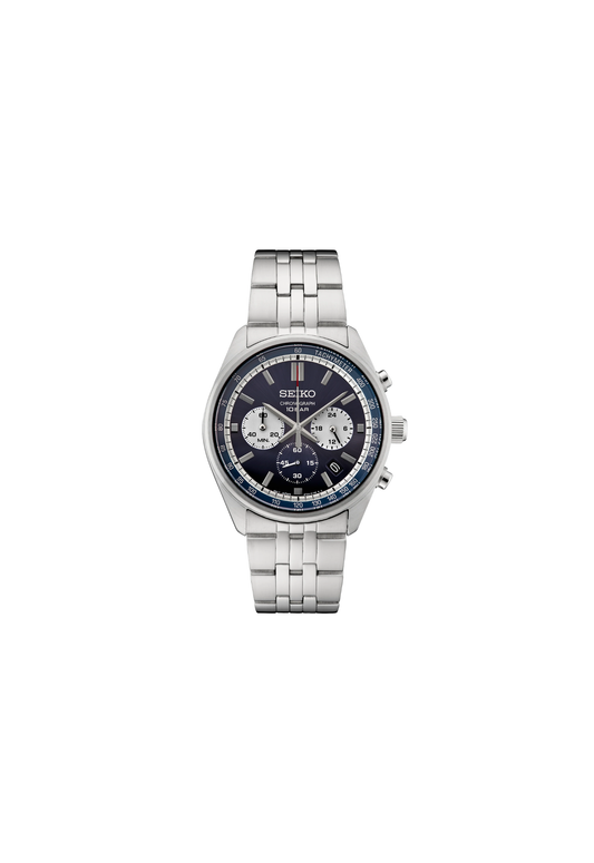 Seiko SSB477P1 cronografo uomo quadrante blu acciaio 41,5 mm movimento quarzo 8T63