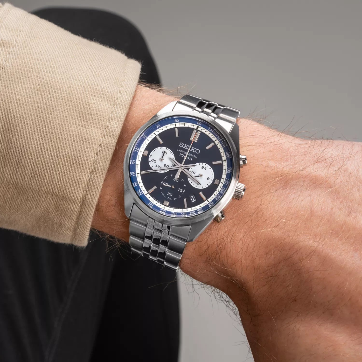 Seiko SSB477P1 cronografo uomo quadrante blu acciaio 41,5 mm movimento quarzo 8T63