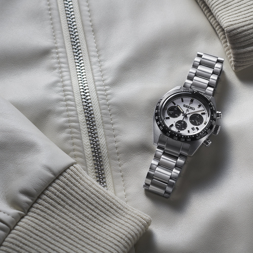 Seiko SSC813P1 – Solar Chronograph – White “Panda” Dial – 39mm