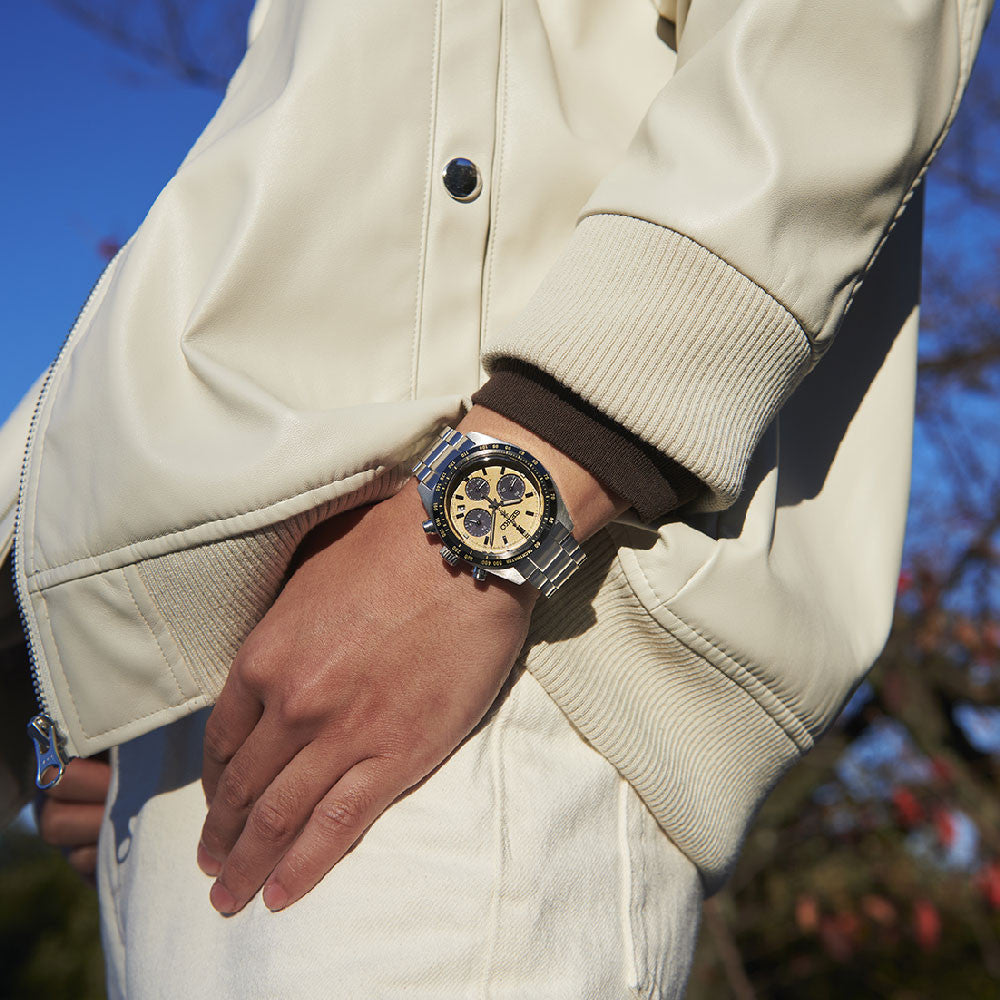 Seiko SSC817P1 cronografo solare quadrante giallo 39 mm acciaio – codice SSC817P1 – orologio uomo