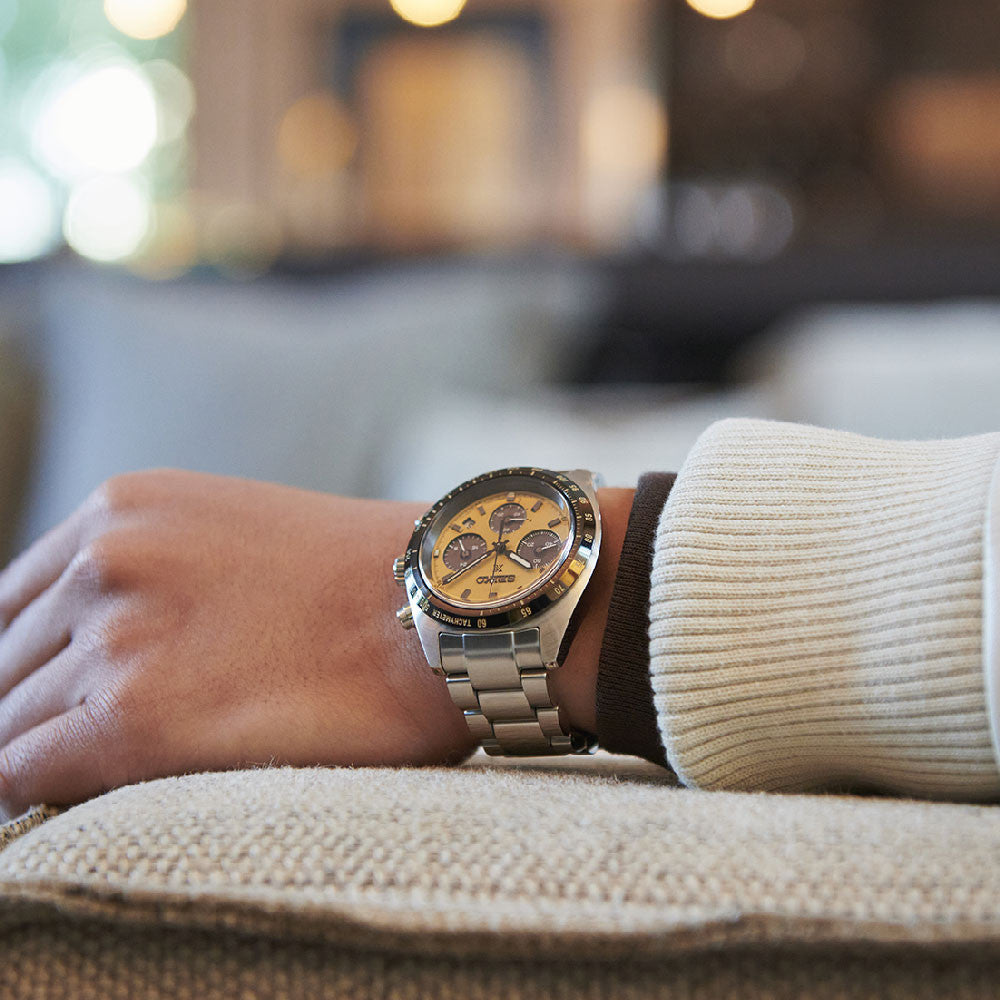 Seiko SSC817P1 cronografo solare quadrante giallo 39 mm acciaio – codice SSC817P1 – orologio uomo