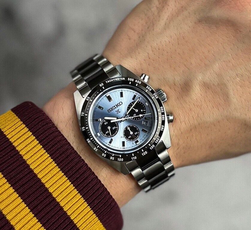 Seiko SSC909P1 cronografo solare Speedtimer quadrante ice‑blue 39 mm acciaio – codice SSC909P1 – orologio uomo