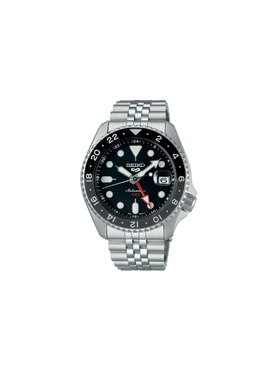 Seiko 5 Sports GMT SSK001 – Automatico, quadrante nero, ghiera Coke, 42,5mm, movimento 4R34


