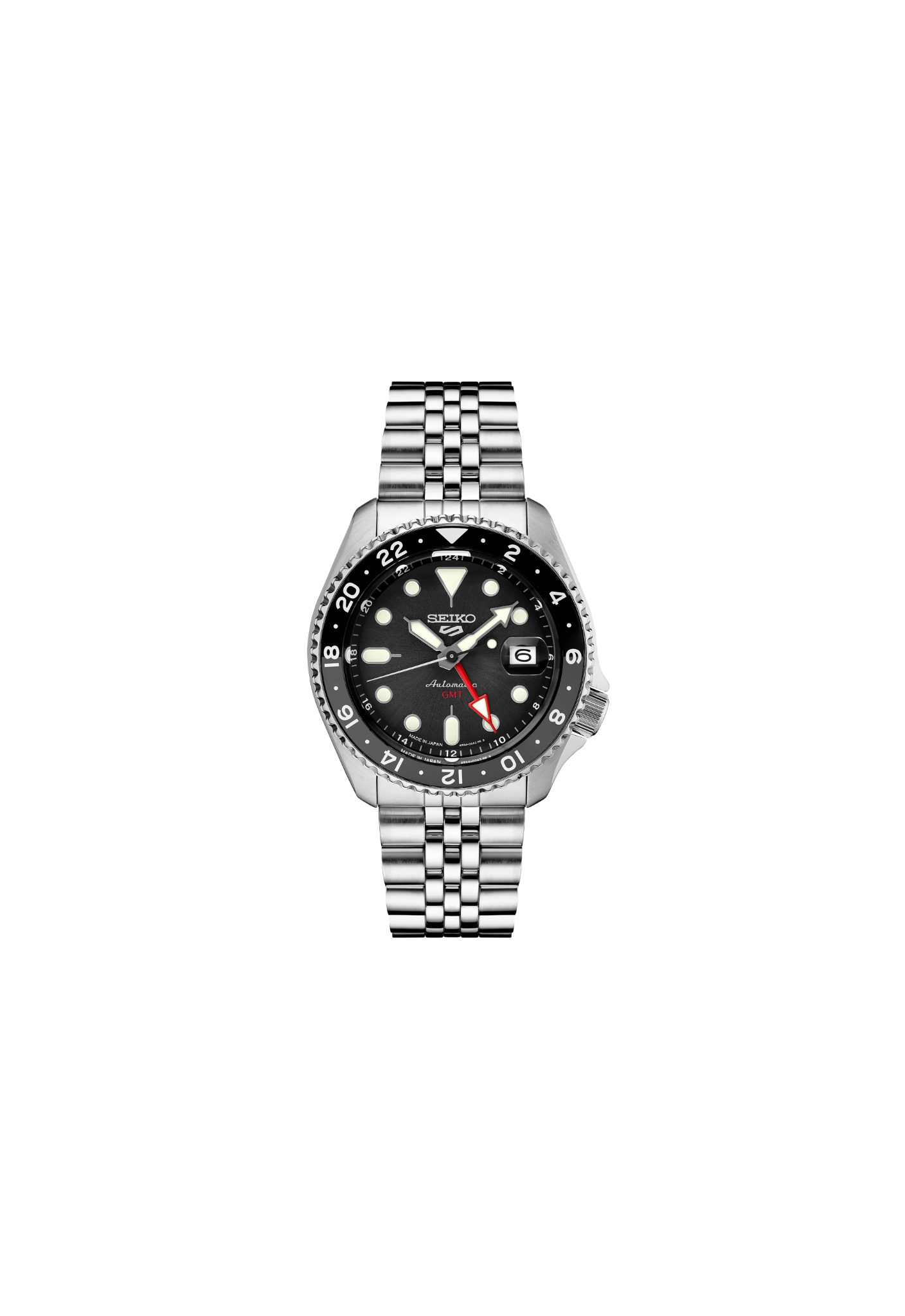 Seiko 5 Sports GMT SSK001 – Automatico, quadrante nero, ghiera Coke, 42,5mm, movimento 4R34
