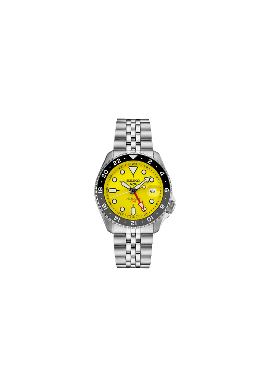 Seiko SSK017K1 automatico GMT giallo 42,5mm calibro 4R34 bracciale acciaio