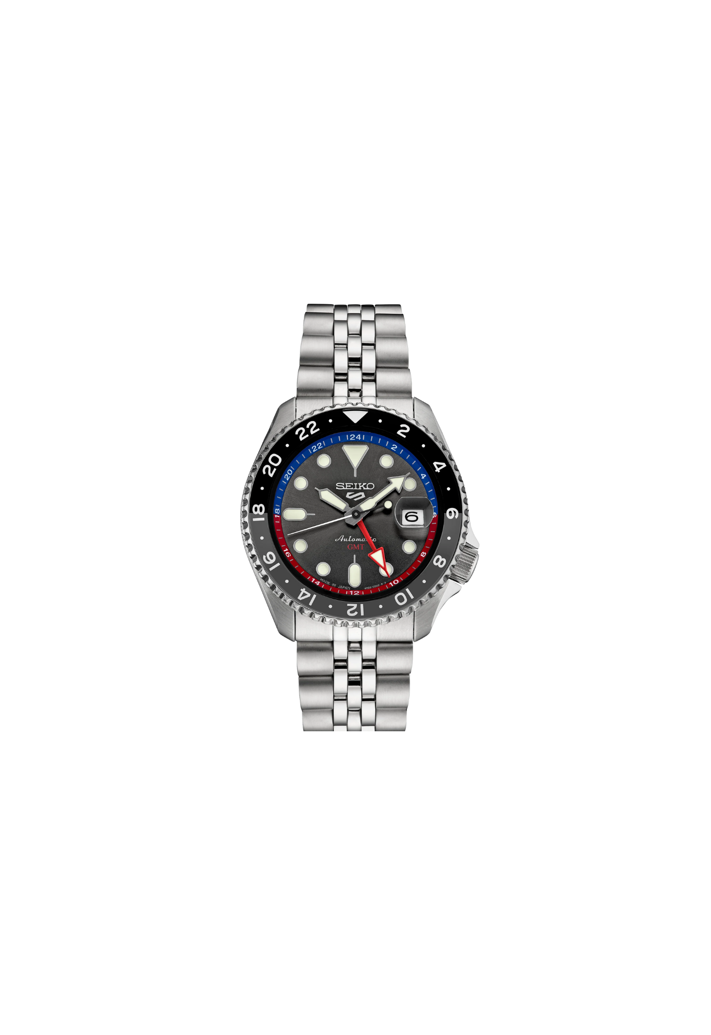 Seiko SSK019K1 automatico GMT quadrante grigio 42,5 mm acciaio – orologio uomo – lunetta bicolore – movimento automatico