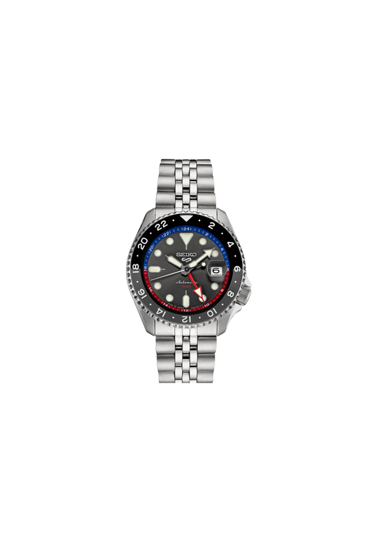 Seiko SSK019K1 automatico GMT quadrante grigio 42,5 mm acciaio – orologio uomo – lunetta bicolore – movimento automatico
