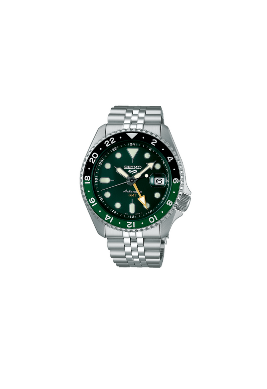 Seiko SSK035 Automatico GMT 42,5mm Verde Calibro 4R34 Acciaio – Orologio con doppio fuso orario e quadrante verde