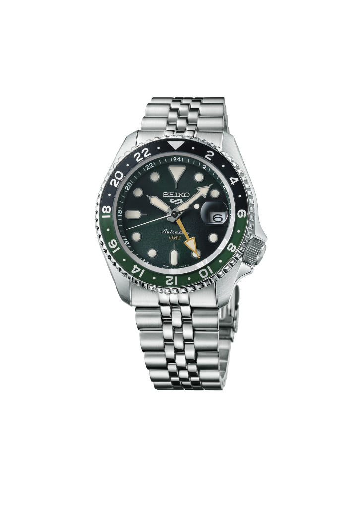 Seiko SSK035 Automatico GMT 42,5mm Verde Calibro 4R34 Acciaio – Orologio con doppio fuso orario e quadrante verde