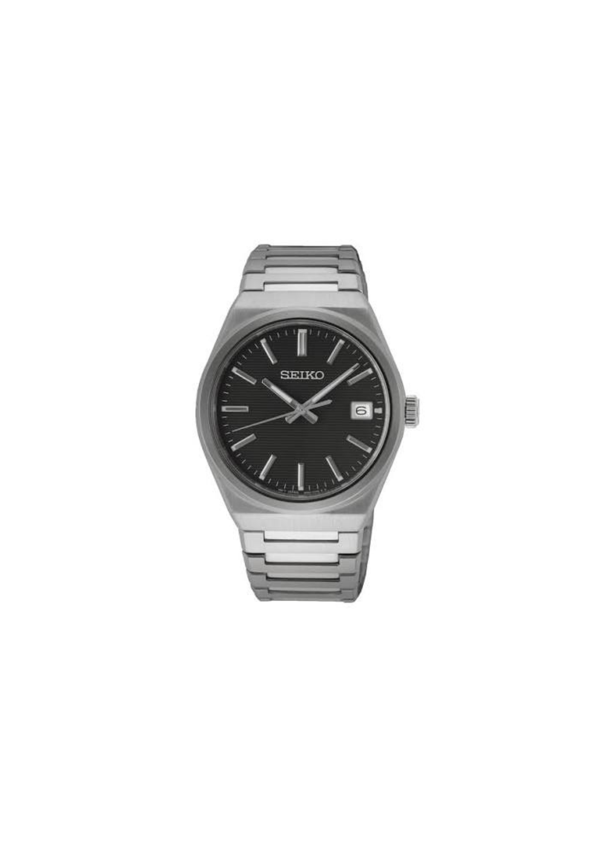 Seiko SUR557P1 Classic uomo 38,5 mm con quadrante nero, cassa in acciaio, vetro zaffiro e LumiBrite.