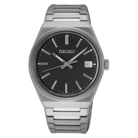 Seiko SUR557P1 Classic uomo 38,5 mm con quadrante nero, cassa in acciaio, vetro zaffiro e LumiBrite.