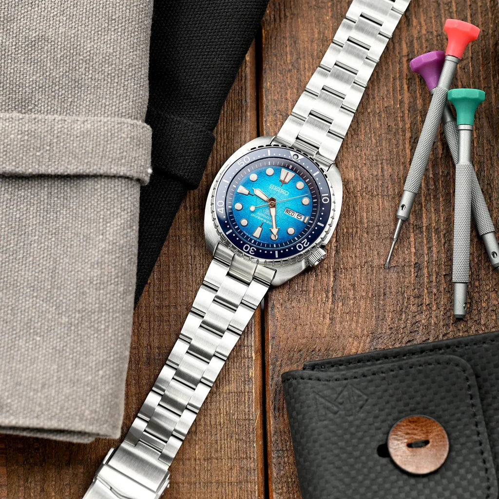 Seiko Turtle Prospex U.S. Special Edition SRPH59 automatico 45 mm con quadrante blu, vetro zaffiro, calibro 4R36, orologio diver professionale 200 metri in acciaio.