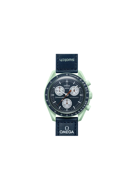 Swatch x Omega MoonSwatch Mission on Earth SO33G100 – Orologio cronografo quarzo blu 42mm Bioceramic cinturino Velcro