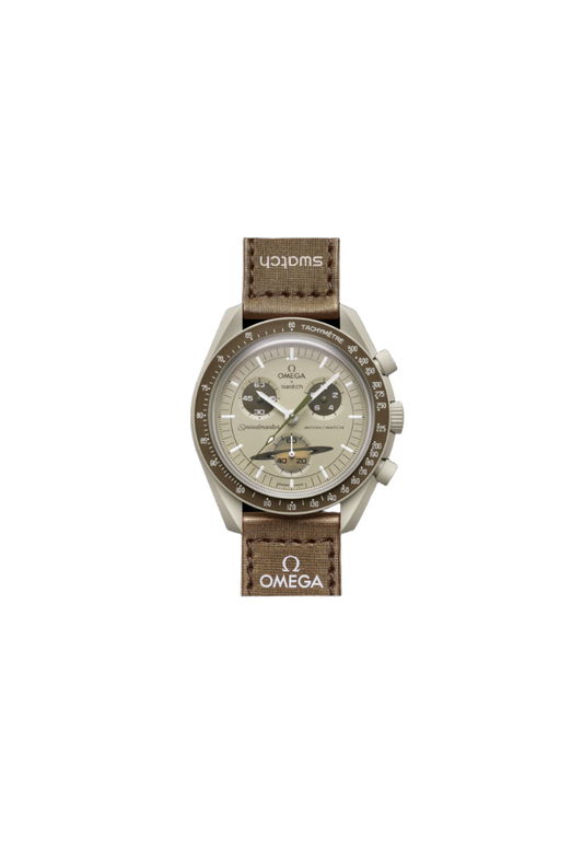Swatch x Omega MoonSwatch Mission to Saturn SO33T100 cronografo Bioceramic beige quadrante taupe 42mm