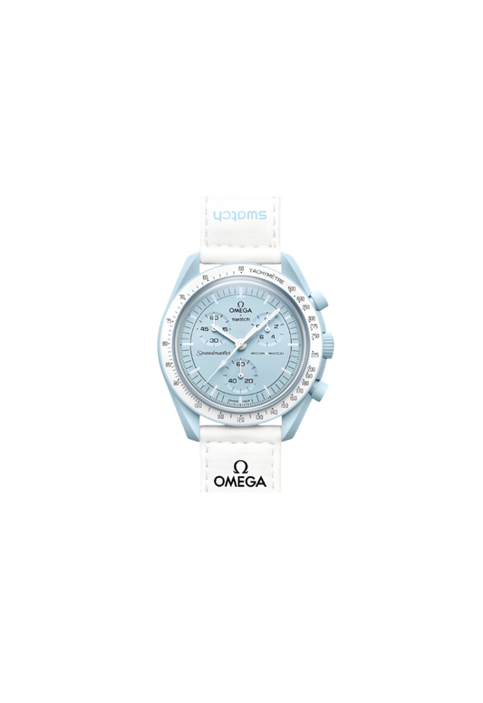 Swatch x Omega MoonSwatch Mission to Uranus SO33L100 cronografo Bioceramic azzurro quadrante bianco 42mm