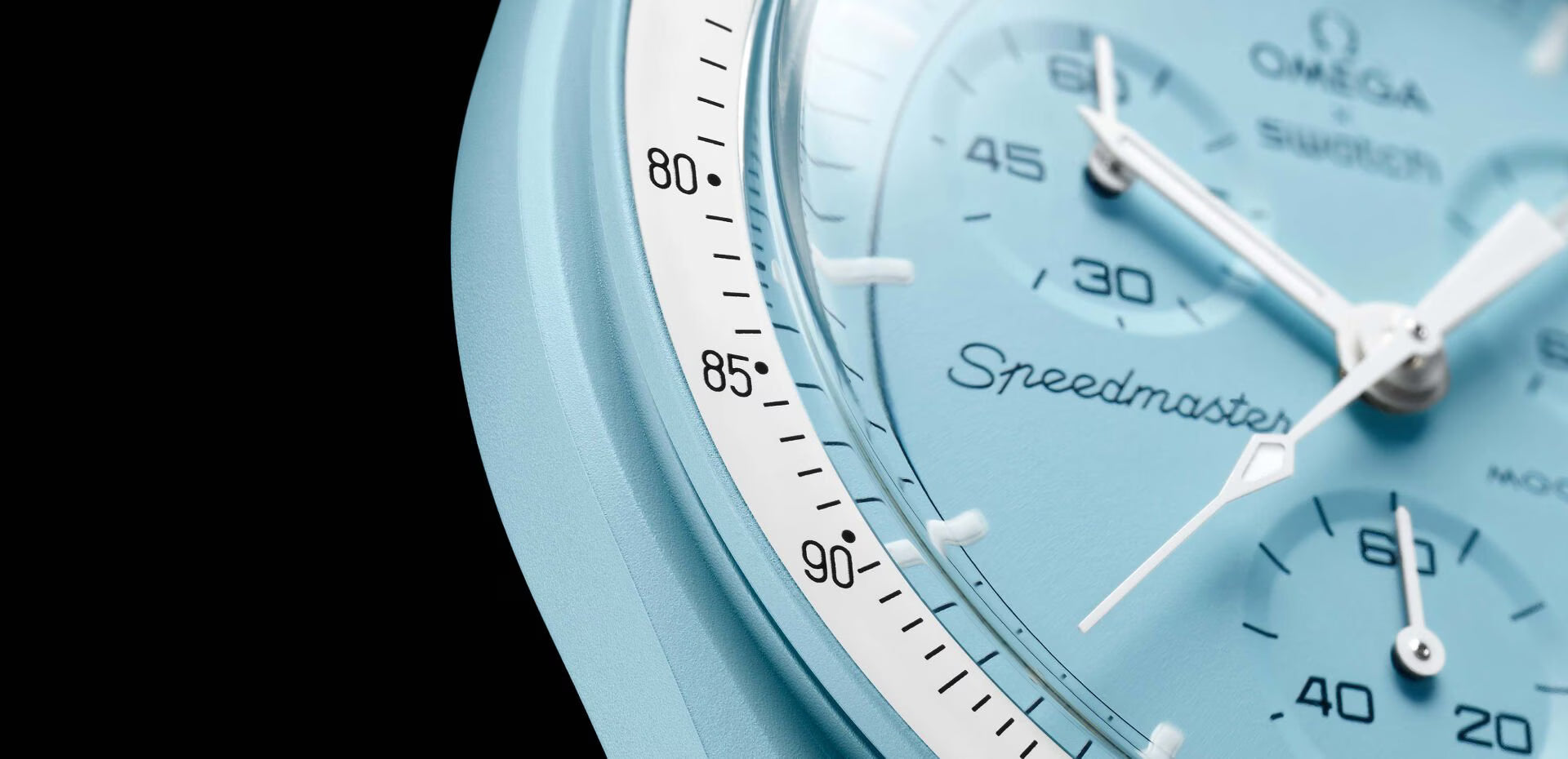 Swatch x Omega MoonSwatch Mission to Uranus SO33L100 cronografo Bioceramic azzurro quadrante bianco 42mm