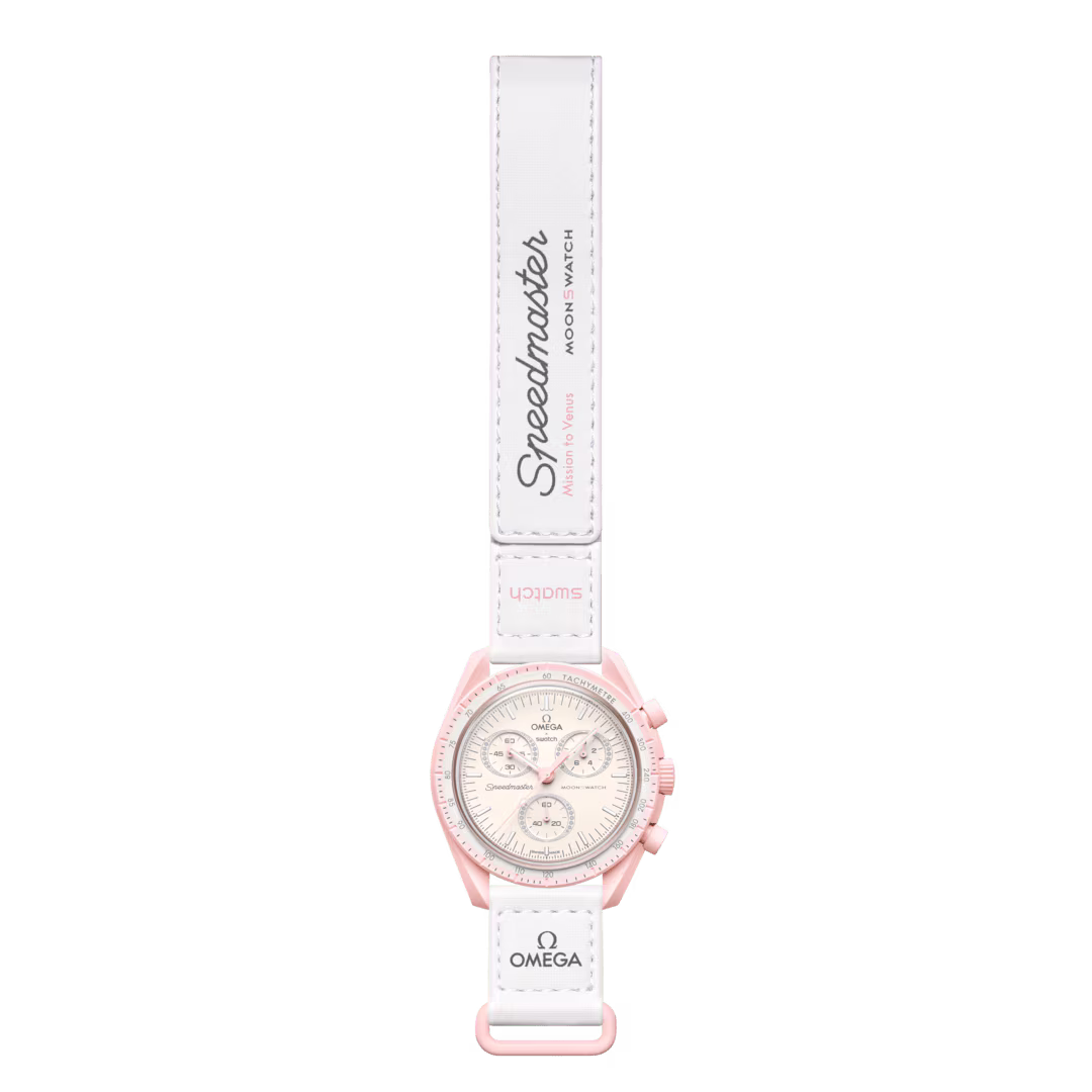 Swatch x Omega MoonSwatch Mission to Venus SO33P100 – Orologio cronografo quarzo rosa 42mm Bioceramic cinturino Velcro