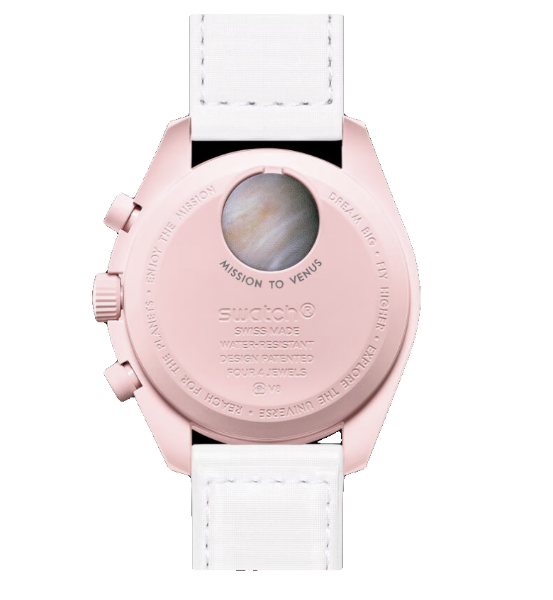 Swatch x Omega MoonSwatch Mission to Venus SO33P100 – Orologio cronografo quarzo rosa 42mm Bioceramic cinturino Velcro