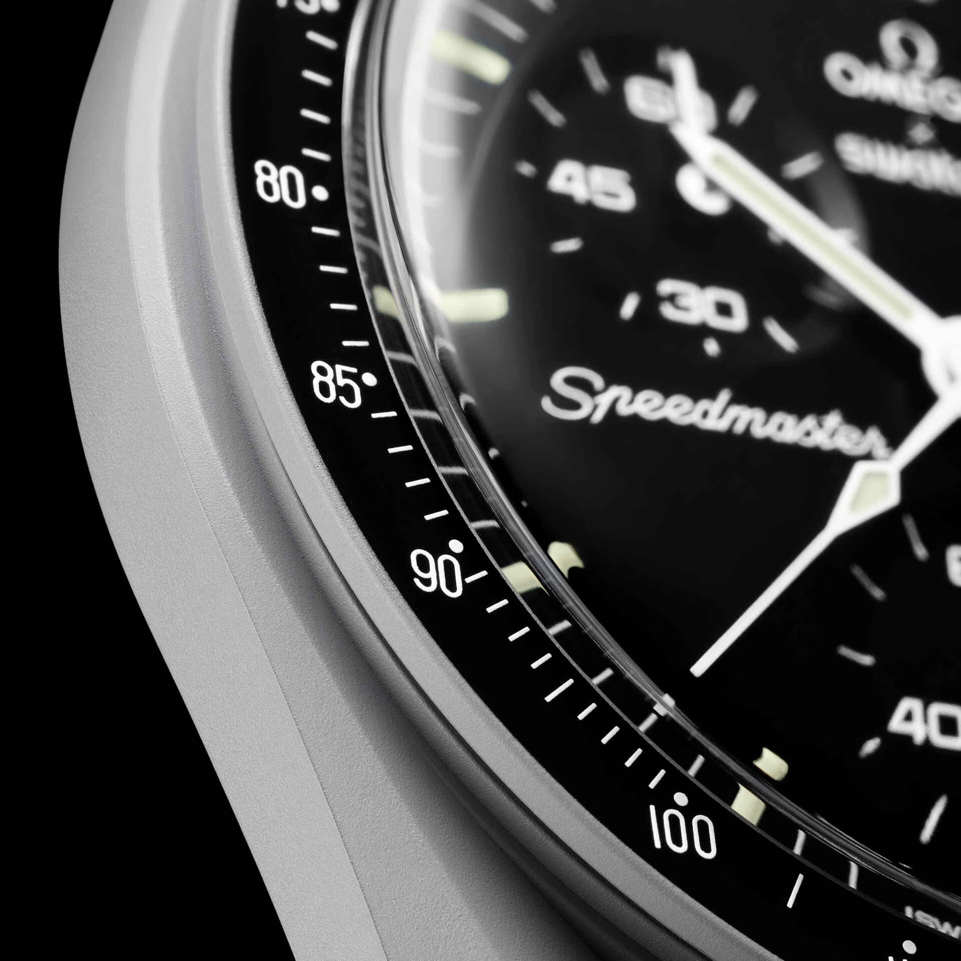 Swatch x Omega MoonSwatch Mission to the Moon SO33M100 cronografo Bioceramic grigio chiaro quadrante nero 42mm