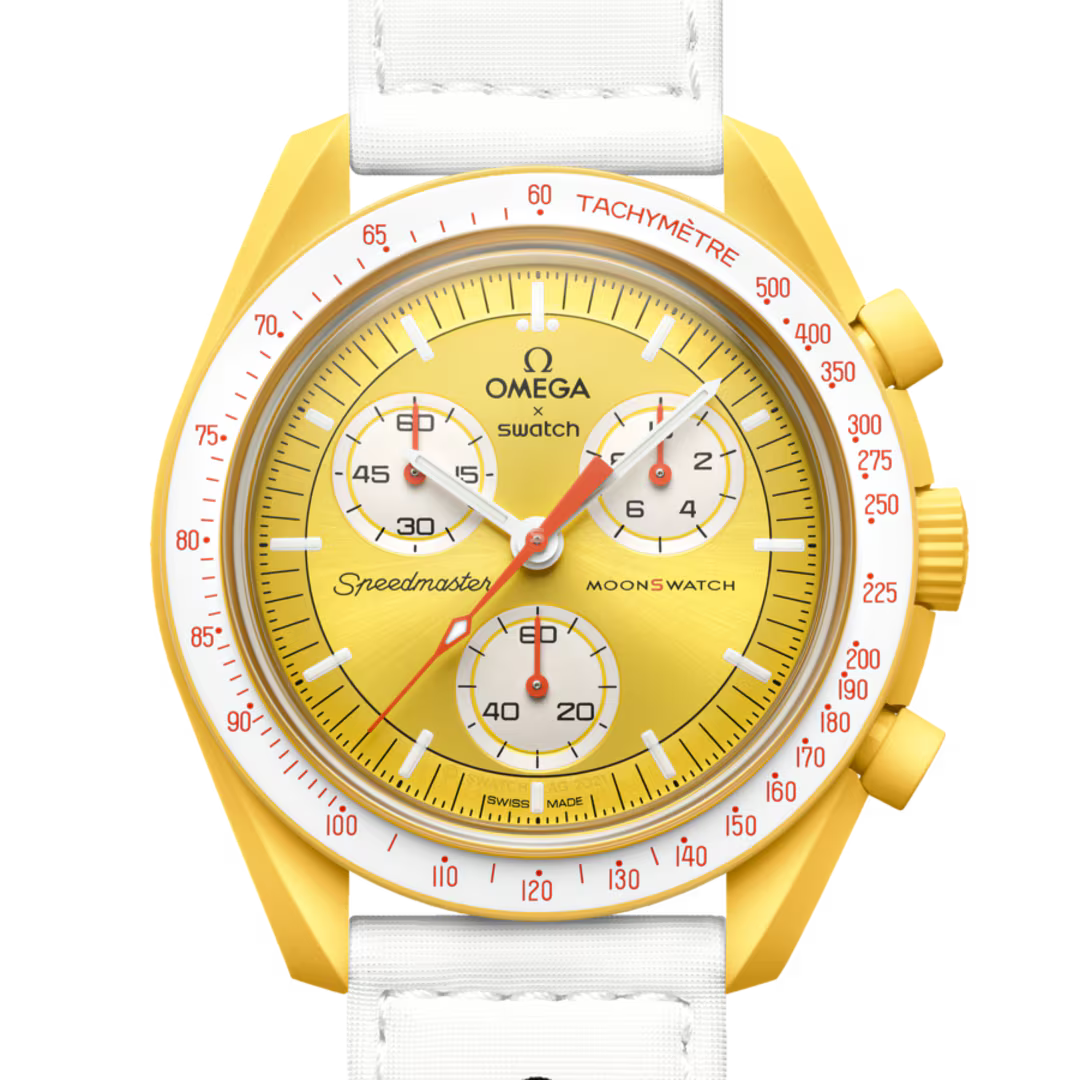 Swatch x Omega MoonSwatch Mission to the Sun SO33J100 – Orologio quarzo giallo 42mm Bioceramic cinturino Velcro