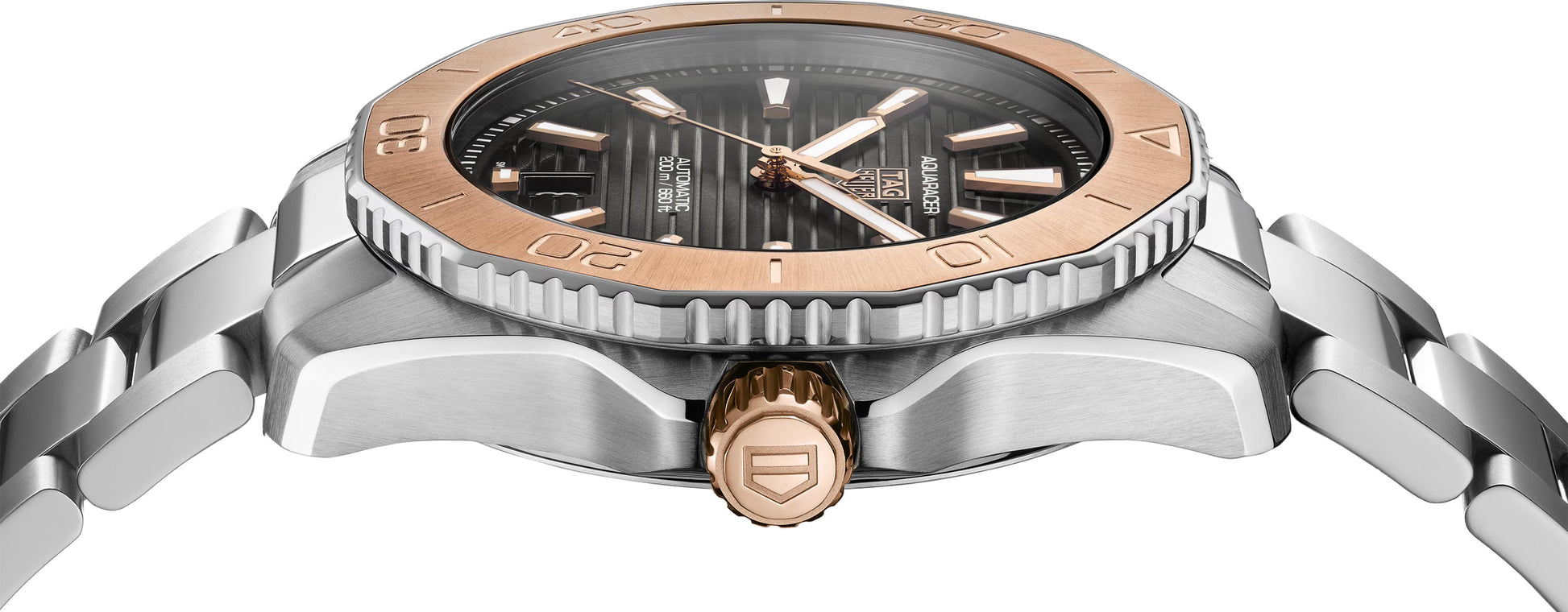 TAG Heuer Aquaracer Professional 200 Date Automatico Swiss Made 40 mm acciaio e oro rosa quadrante nero fumé WBP2151.BA0627