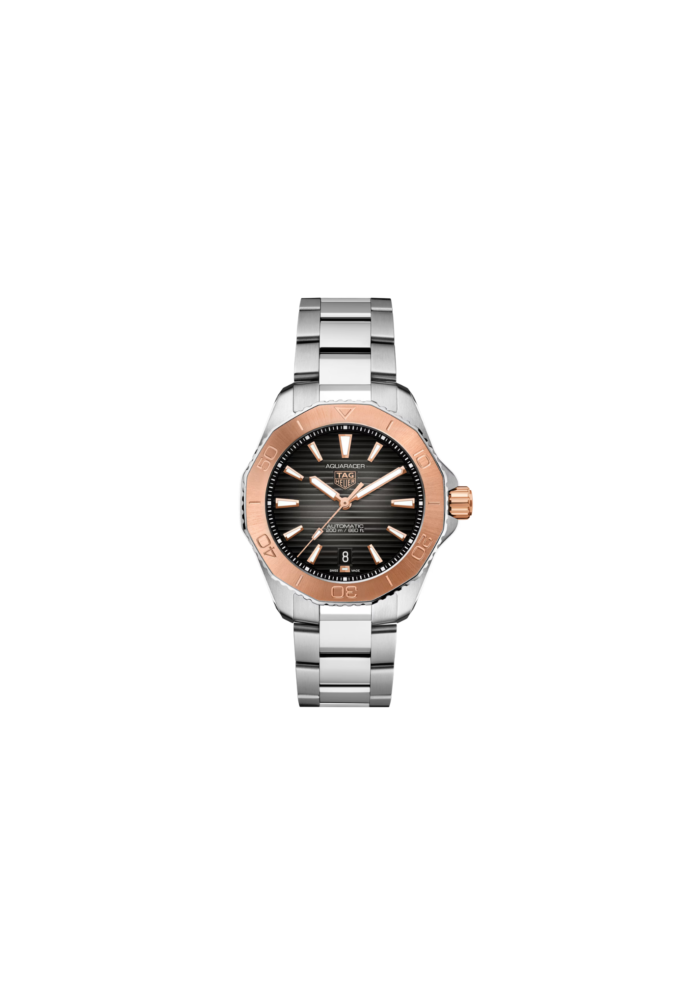 TAG Heuer Aquaracer Professional 200 Date Automatico Swiss Made 40 mm acciaio e oro rosa quadrante nero fumé WBP2151.BA0627